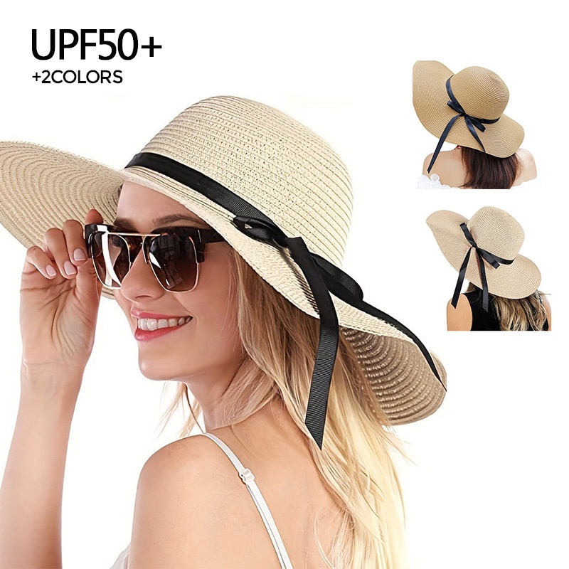 Bucket Hat Straw - Sombrero de playa Simple de verano